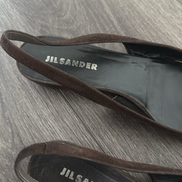 Jil Sander Brown suede slingbacks wedge 39.5 - Picture 2 of 6